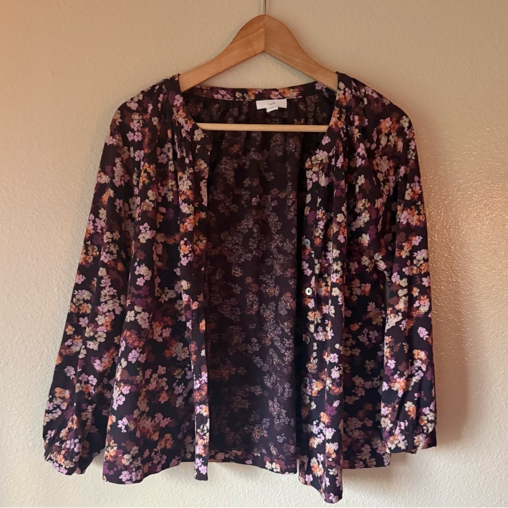 J. Jill Floral Blouse - Purple and Pink